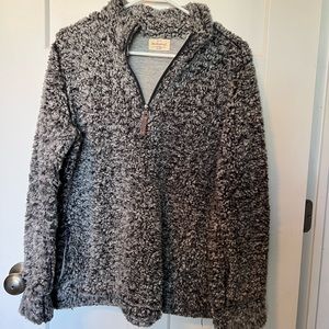 Black/Grey/White Multicolored Sherpa 1/4 Zip